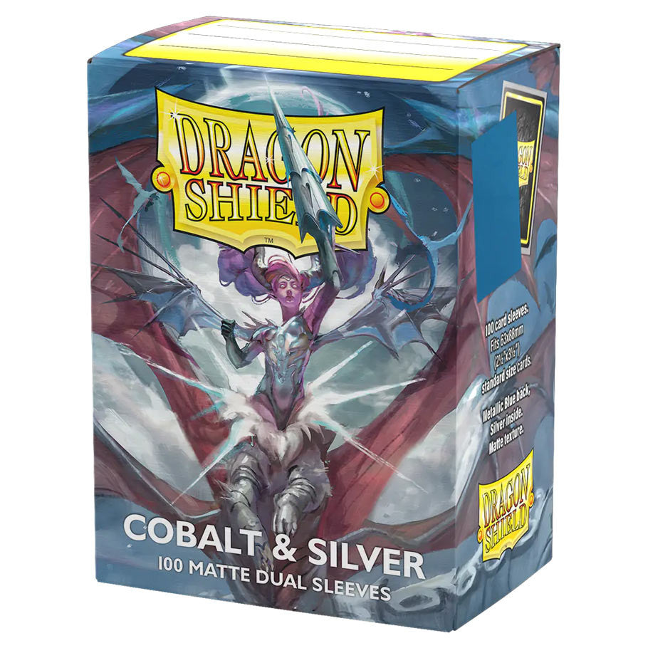 Deck Protector: Dual Matte: Cobalt & Silver (100)