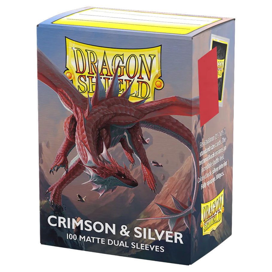 Deck Protector: Dual Matte: Crimson & Silver (100)
